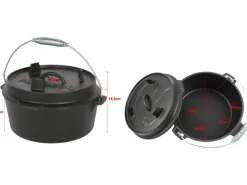 Online EL Fuego Dutch-Oven Gusseisen 3,5 l Deckel 1 l Schwarz