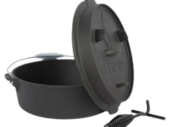 Outlet EL Fuego Dutch-Oven Gusseisen 5,6 l Deckel 1,7 l Schwarz