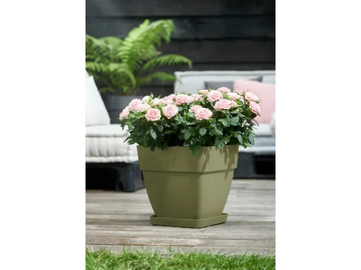 Elho Töpfe<Blumentopf Vibia Campana Viereckig 30 cm x 30 cm x 28 cm Salbei Grün