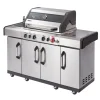 New Gasgrill Kanasas II Pro 4 SIK Profi Turbo 4 Brenner & Seitenkocher Silber Schneidebretter