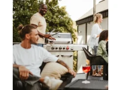 New Gasgrill Kanasas II Pro 4 SIK Profi Turbo 4 Brenner & Seitenkocher Silber Schneidebretter