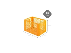Sale Eurobehälter Bäcker- und Konditorenkasten HxBxT 42,1 x 40 x 60 85 Liter Gelb-Orange Brötchenkiste Sstapelbare Bäckerkiste Vorratsbehälter