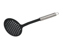 Best Abseihlöffel mit Ovalgriff 33 cm Silber-Schwarz Küchenhelfer