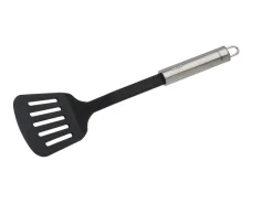 Fackelmann Pfannen|Küchenhelfer<Schlitzwender mit Ovalgriff 32 cm Silber-Schwarz