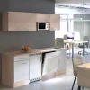 Clearance Büroküche Florida 210 cm Weiß-Sonoma Eiche Single-Küchen|Kühlschränke