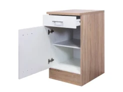 Clearance Büroküche Florida 210 cm Weiß-Sonoma Eiche Single-Küchen|Kühlschränke