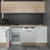 Discount Flex-Well Classic Büroküche Florida 210 cm Weiß-Sonoma Eiche