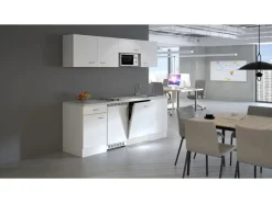 Flex-Well Classic Kochfelder|Kühlschränke<Büroküche Wito 210 cm Weiß