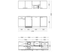 Sale Flex-Well Classic Büroküche Wito 210 cm Weiß