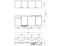 Online Flex-Well Classic Büroküche Wito 210 cm Weiß