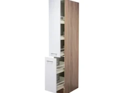 Flex-Well Classic Küchenschränke<Küchen-Apothekerhochschrank Florida30 cm Weiß-Sonoma Eiche