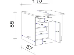 Hot Flex-Well Classic Küchen-Eck-Unterschrank Florida 110 x 60 cm Weiß-Sonoma Eiche