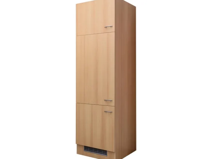 Flex-Well Classic Küchenschränke<Küchen-Geräteumbauschrank Nano 60 cm Nachbildung Buche