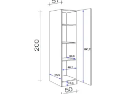 Best Küchen-Geschirrschrank Nano 50 cm Nachbildung Küchenschränke