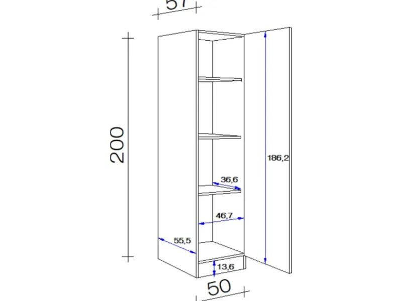 Best Küchen-Geschirrschrank Nano 50 cm Nachbildung Küchenschränke