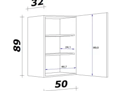 Sale Küchen-Oberschrank Wito 50 cm x 89 cm Küchenschränke
