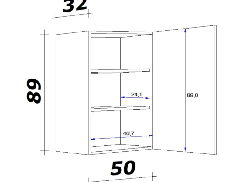 Sale Küchen-Oberschrank Wito 50 cm x 89 cm Küchenschränke