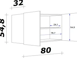 Best Küchen-Oberschrank Florida 80 cm x 55 cm Sonoma Eiche Küchenschränke
