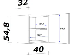 Best Flex-Well Classic Küchen-Oberschrank Florida 40 cm x 55 cm Sonoma Eiche