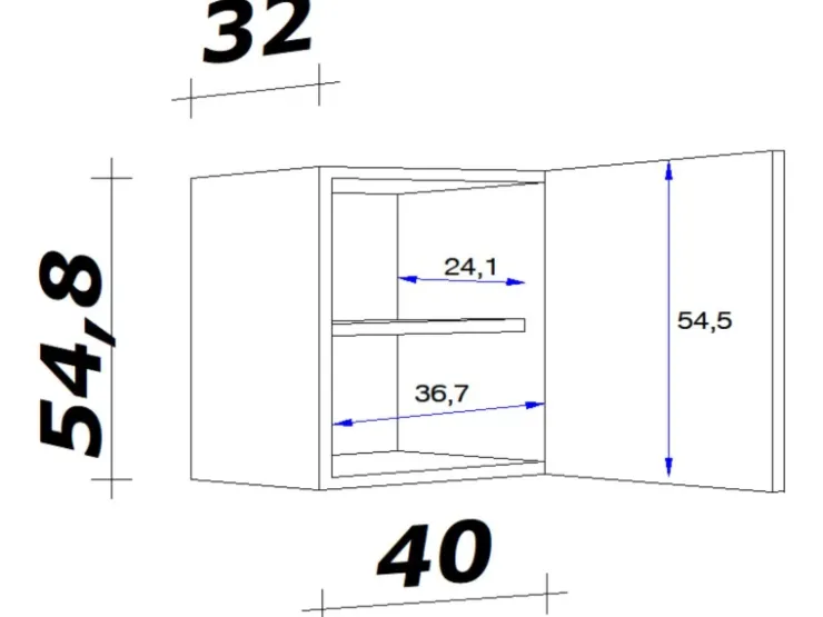 Hot Flex-Well Classic Küchen-Oberschrank Nano 40 cm Nachbildung Buche