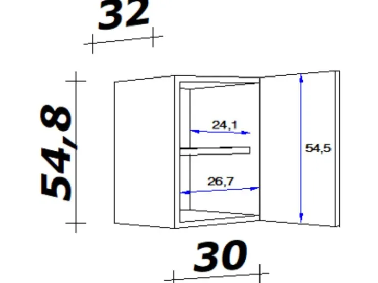 Online Flex-Well Classic Küchen-Oberschrank Wito 30 cm Weiß
