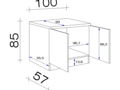 New Küchen-Spülenunterschrank Florida 100 cm Weiß-Sonoma Eiche Küchenschränke