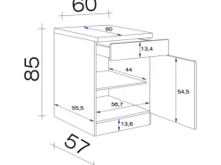 New Küchen-Unterschrank Wito 60 cm Weiß Küchenschränke