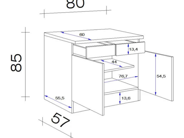 Flex-Well Classic Küchen-Unterschrank Nano 50 cm Buche Nachbildung