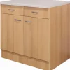 Küchen-Unterschrank Florida 30 cm Weiß-Sonoma Eiche Küchenschränke