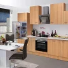Best Küchenzeile Nano 280 cm Buche Nachbildung Kühlschränke|Einbauküchen