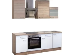 Best Flex-Well Classic Küchenzeile Florida 220 cm Sonoma Eiche-Weiß-Sonoma Eiche