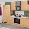 Discount Flex-Well Classic Küchenzeile Nano 310 cm Buche Nachbildung