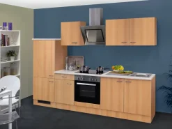 New Flex-Well Classic Küchenzeile Nano 270 cm Buche Nachbildung