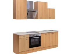 Sale Flex-Well Classic Küchenzeile Nano 220 cm Buche Nachbildung