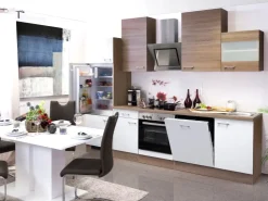 Clearance Flex-Well Classic Küchenzeile Florida 280 cm Sonoma Eiche-Weiß-Sonoma Eiche