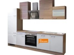 Clearance Flex-Well Classic Küchenzeile Florida 280 cm Sonoma Eiche-Weiß-Sonoma Eiche