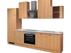 Sale Flex-Well Classic Küchenzeile Nano 280 cm Buche Nachbildung