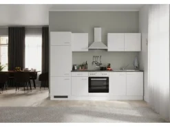New Küchenzeile Lucca 270 cm Weiß matt - Caledonia Herde|Kühlschränke