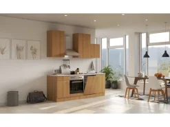 Clearance Flex-Well Classic Küchenzeile Nano 220 cm Buche