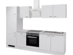 Küchenzeile Wito 270 cm Weiß Herde|Kochfelder