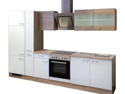 Clearance Flex-Well Classic Küchenzeile Florida 300 cm Sonoma Eiche-Weiß-Sonoma Eiche