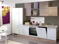 Flex-Well Classic Kühlschränke|Kochfelder<Küchenzeile Florida 310 cm Sonoma Eiche-Weiß