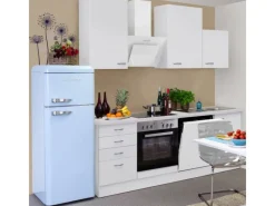 Outlet Küchenzeile Wito 220 cm Weiß Einbauküchen|Kochfelder