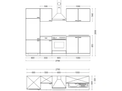 Flex-Well Classic Einbauküchen|Kochfelder<Küchenzeile Wito 270 cm Weiß
