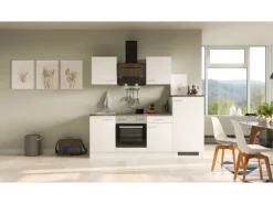 Online Küchenzeile Lucca 220 cm Weiß matt - Caledonia Einbauküchen|Kochfelder