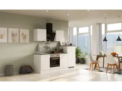 Online Küchenzeile Lucca 220 cm Weiß matt - Caledonia Einbauküchen|Kochfelder