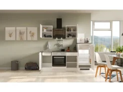 Online Küchenzeile Lucca 220 cm Weiß matt - Caledonia Einbauküchen|Kochfelder