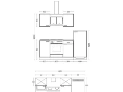 Online Küchenzeile Lucca 220 cm Weiß matt - Caledonia Einbauküchen|Kochfelder