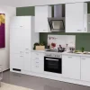 Best Küchenzeile Wito 310 cm mit Apothekerschrank Weiß Einbauküchen|Kühlschränke