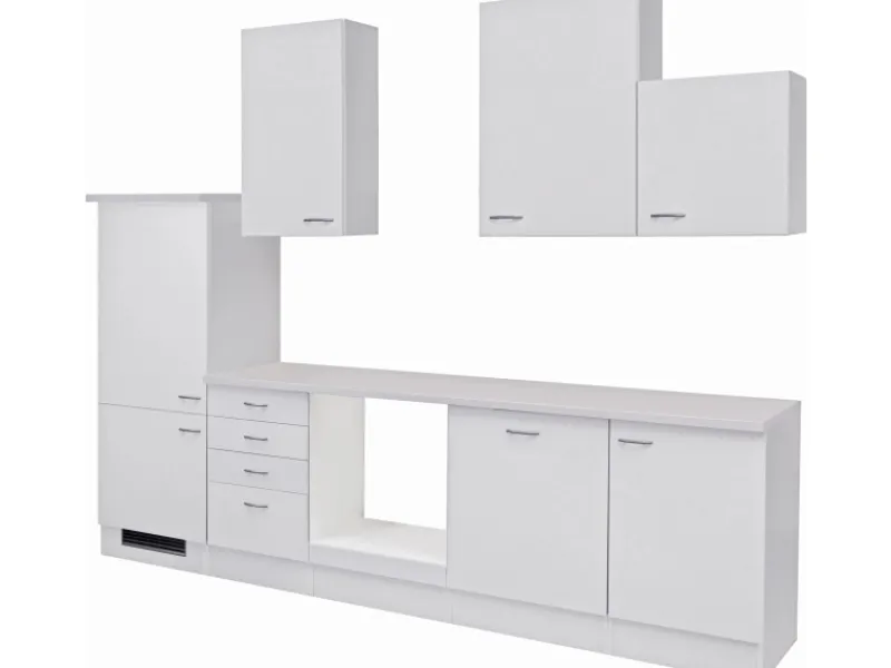 Sale Küchenzeile Wito 280 cm ohne E-Geräte Weiß Einbauküchen|Herde